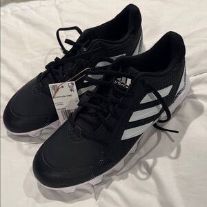 adidas PureHustle 2 MD Black and White Softball Cleats size 9